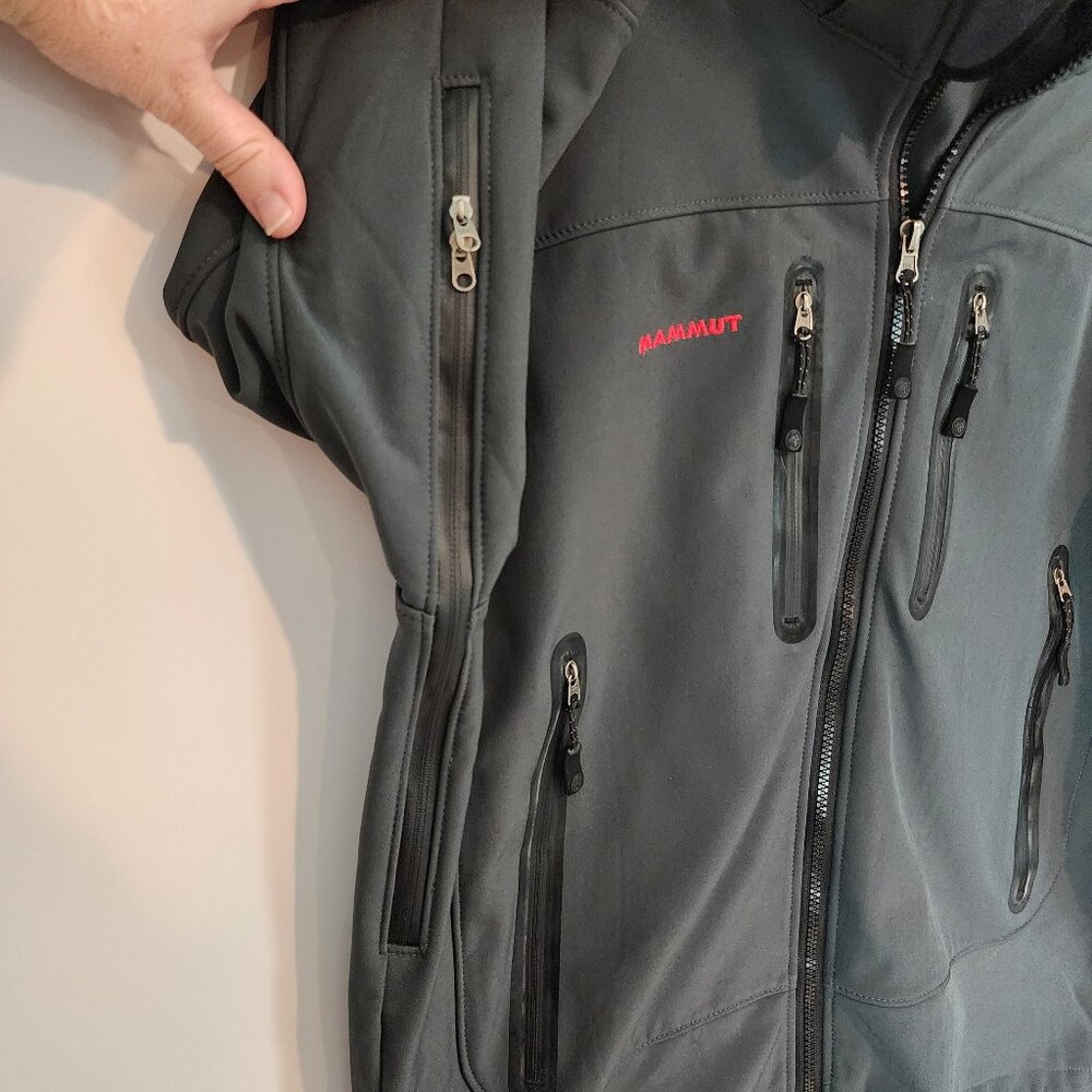 Mammut Men's Soft Shell Jacket Fleece Lined Water Proof Removable Hood Seam Seal - Picture 8 of 12